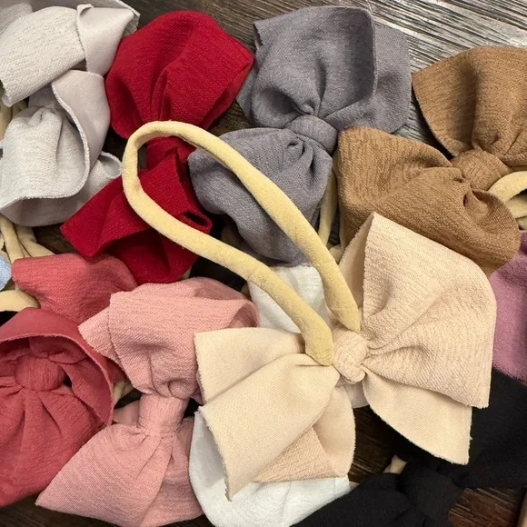 16 Colorful Bow Headband Set - Picture 3 of 4